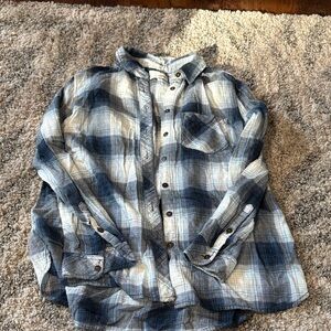 Sonoma Women's Blue Plaid Button Down Shirt